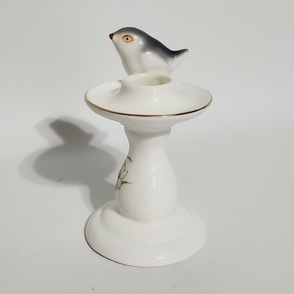 Gray Bird Candle Holder Bud Vase - Picture 2 of 7